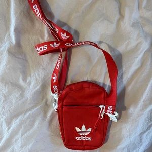Red adidas cross body bag